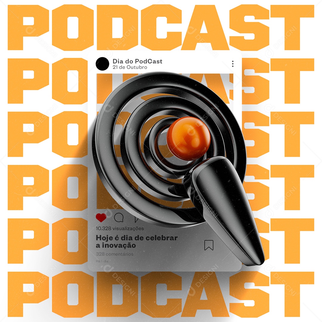 Social Media Hoje é Dia de Celebrar a Inovação Dia do Podcast PSD Editável