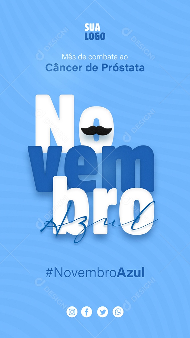 Novembro Azul Data Comemorativa Mês Prevenção Ao Câncer De Próstata Social Media PSD Editável
