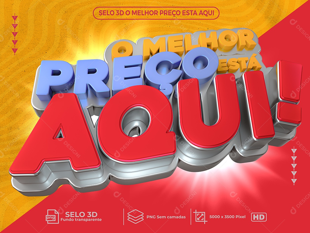 Selo 3D Para Composições O Melhor Preço Está Aqui PNG Transparente