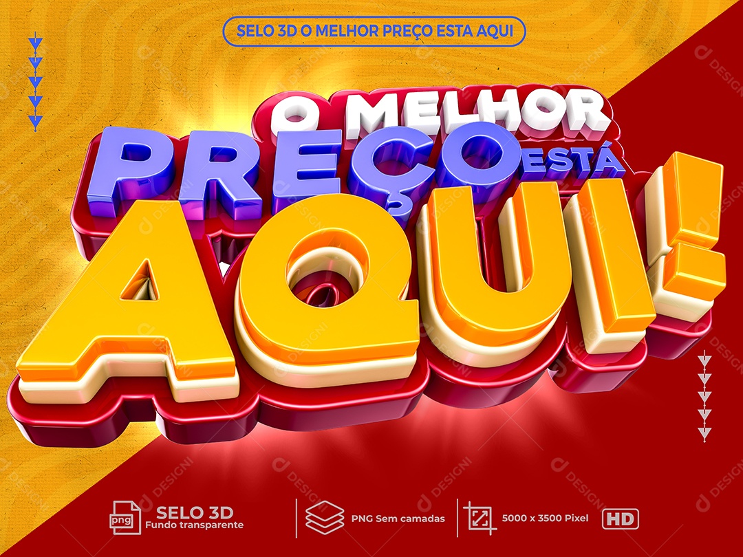 Selo 3D Para Composições O Melhor Preço Está Aqui PNG Transparente
