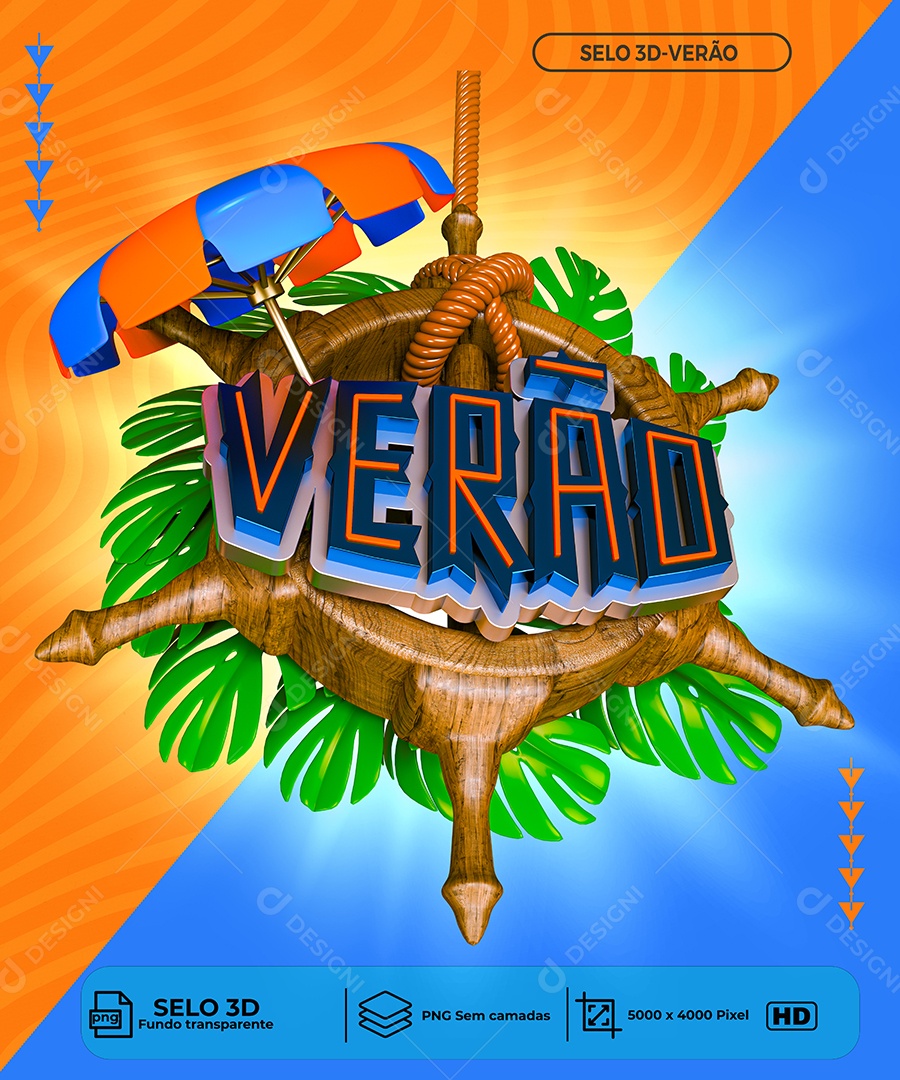 Selo 3D Para Composição Verão De Promoções PNG Transparente