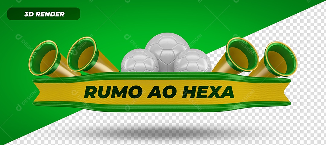 Selo 3D Para Composição Ruma Ao Hexa PSD