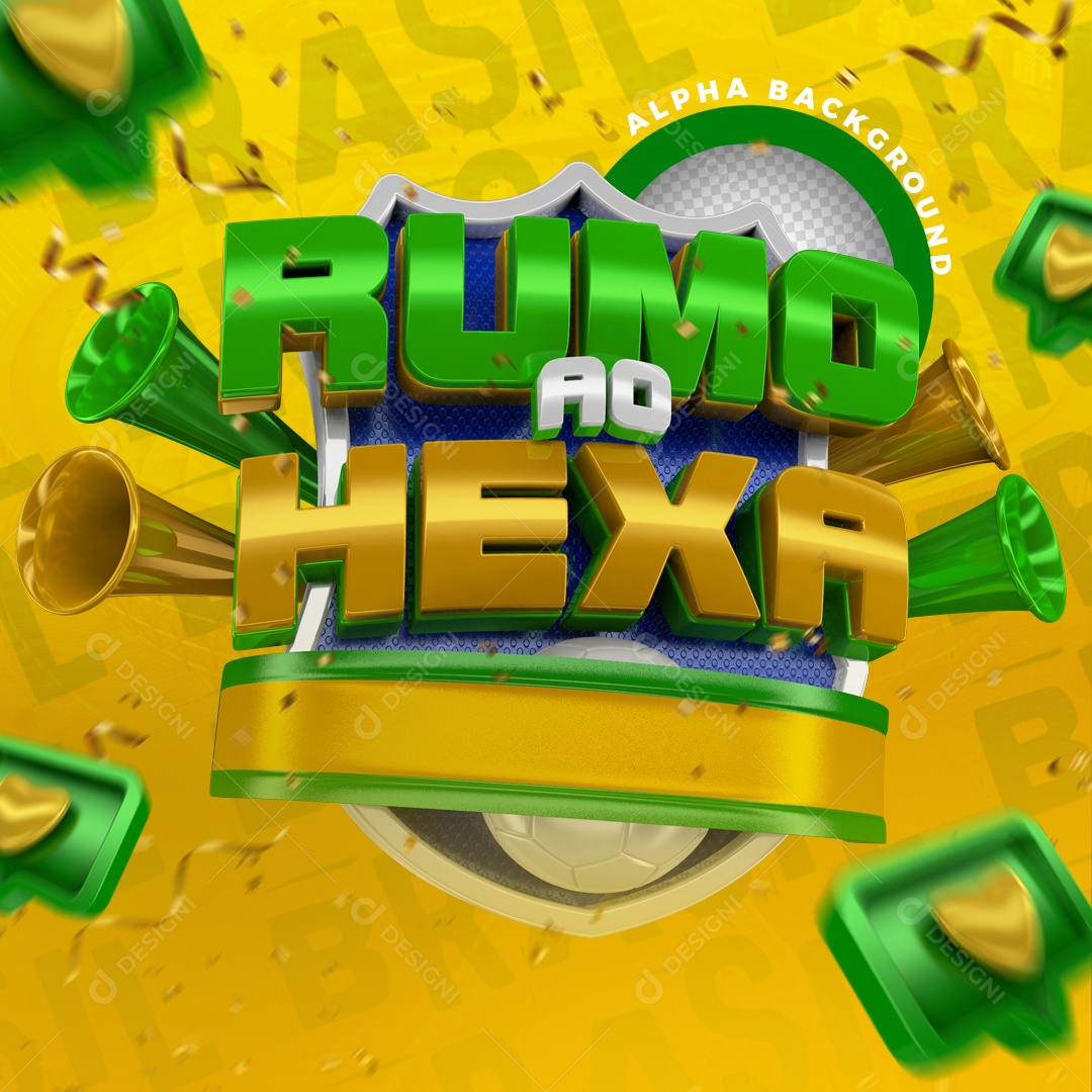 Selo 3D Para Composição Ruma Ao Hexa PSD