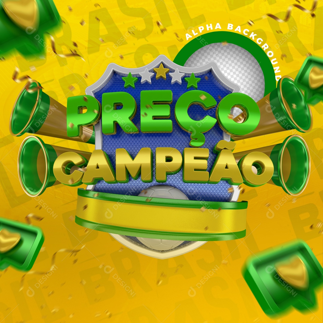 Selo 3D Para Composição Preço Campeão Promoções PSD