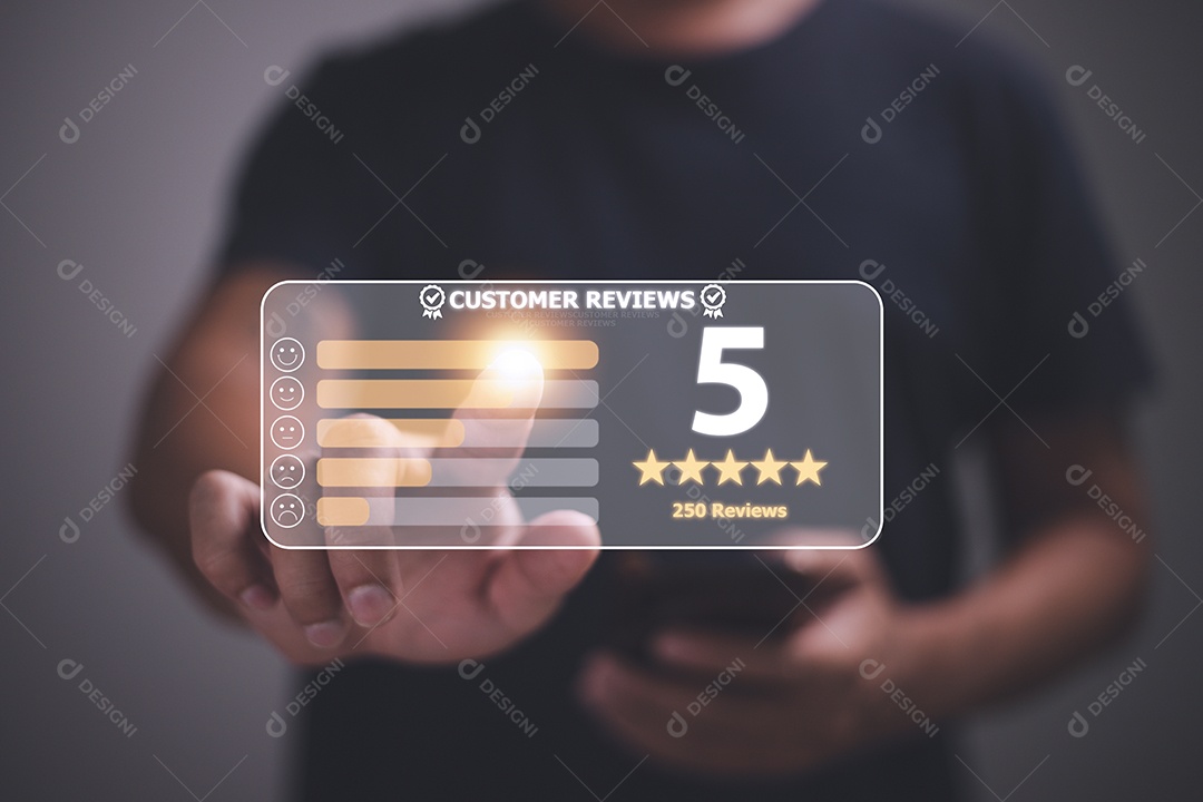 Revisão do cliente bom conceito de classificação, revisão do cliente