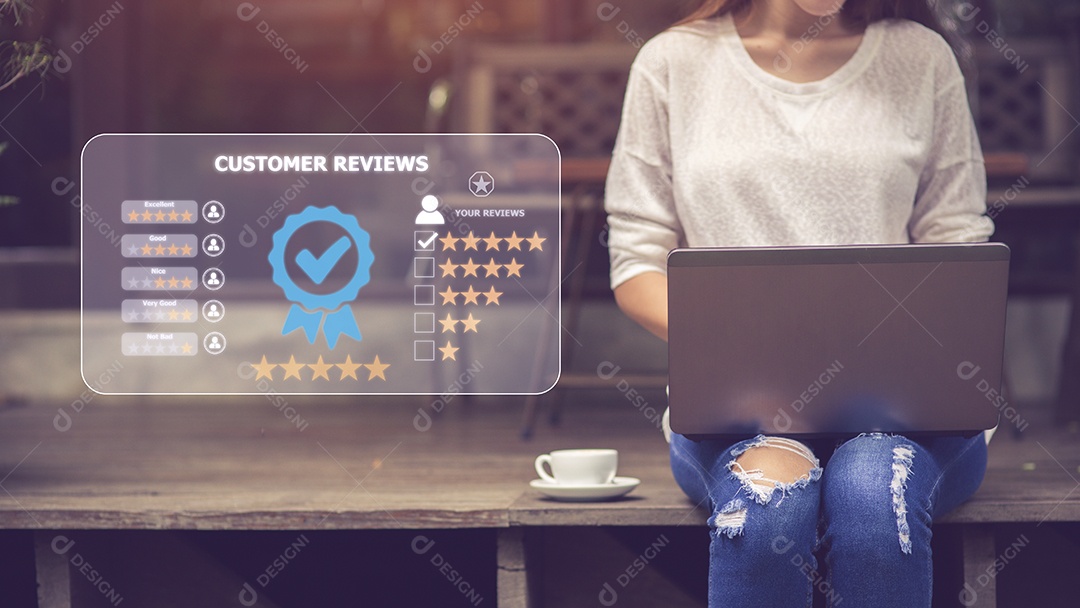 Conceito de pesquisa de feedback de satisfação de revisão do cliente