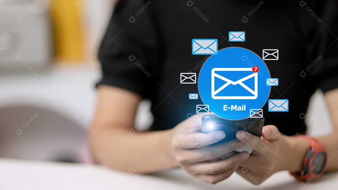 Conceito de gráficos de comunicação eletrônica de caixa de entrada de e-mail