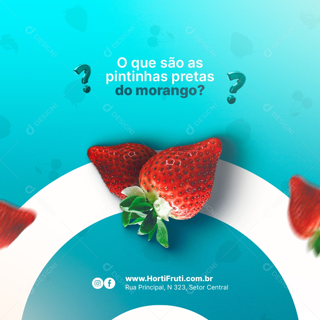 O Que São As Pintinhas Pretas do Morango Hortifruti Social Media PSD Editável