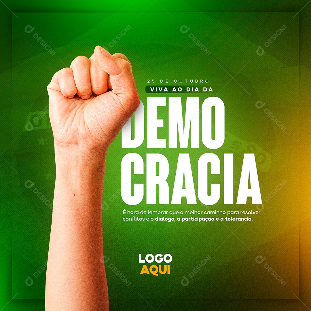 Dia da Democracia 25 de Outubro Social Media PSD Editável