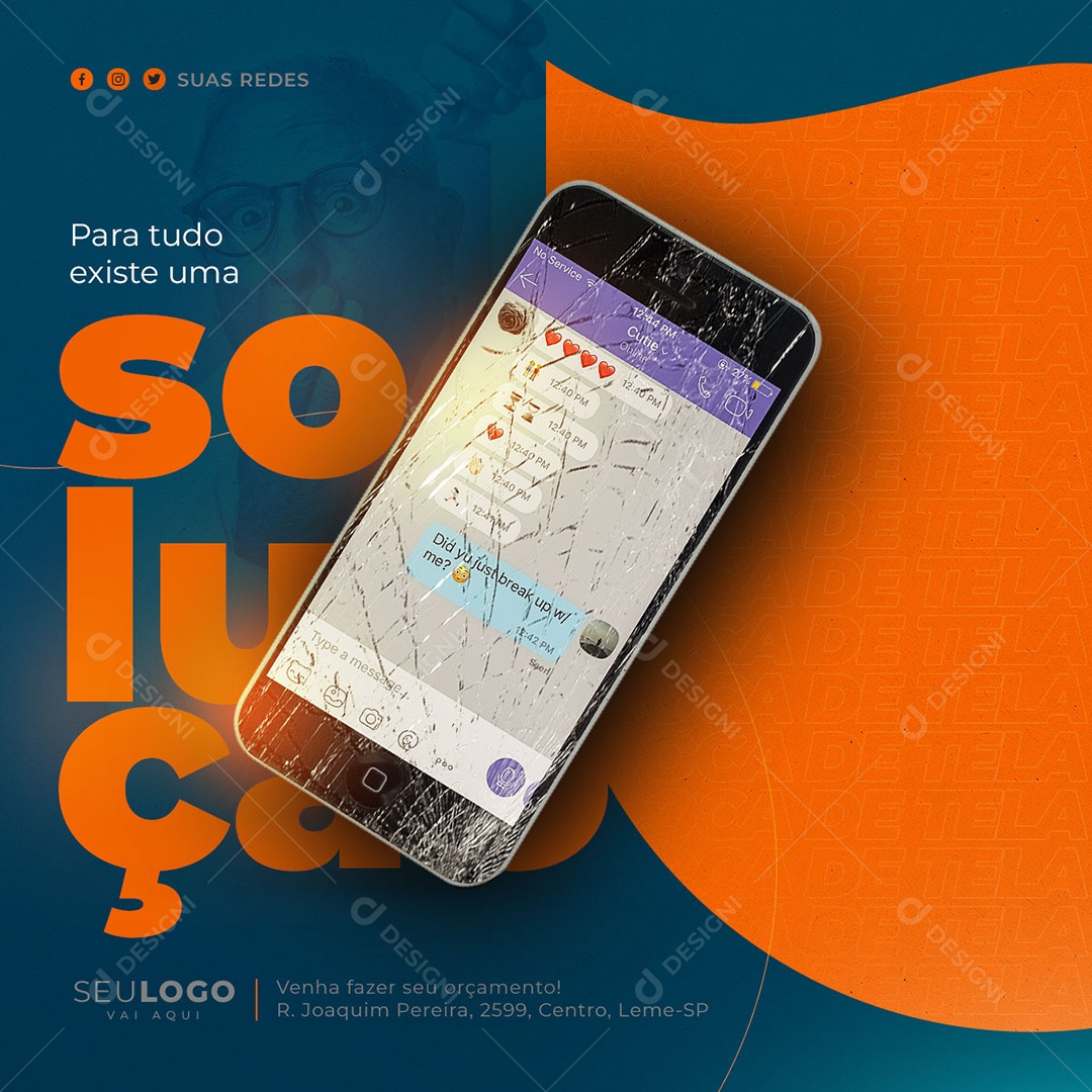 Para Tudo Existe Uma Solução A Gente Da Um Jeito Social Media PSD Editável