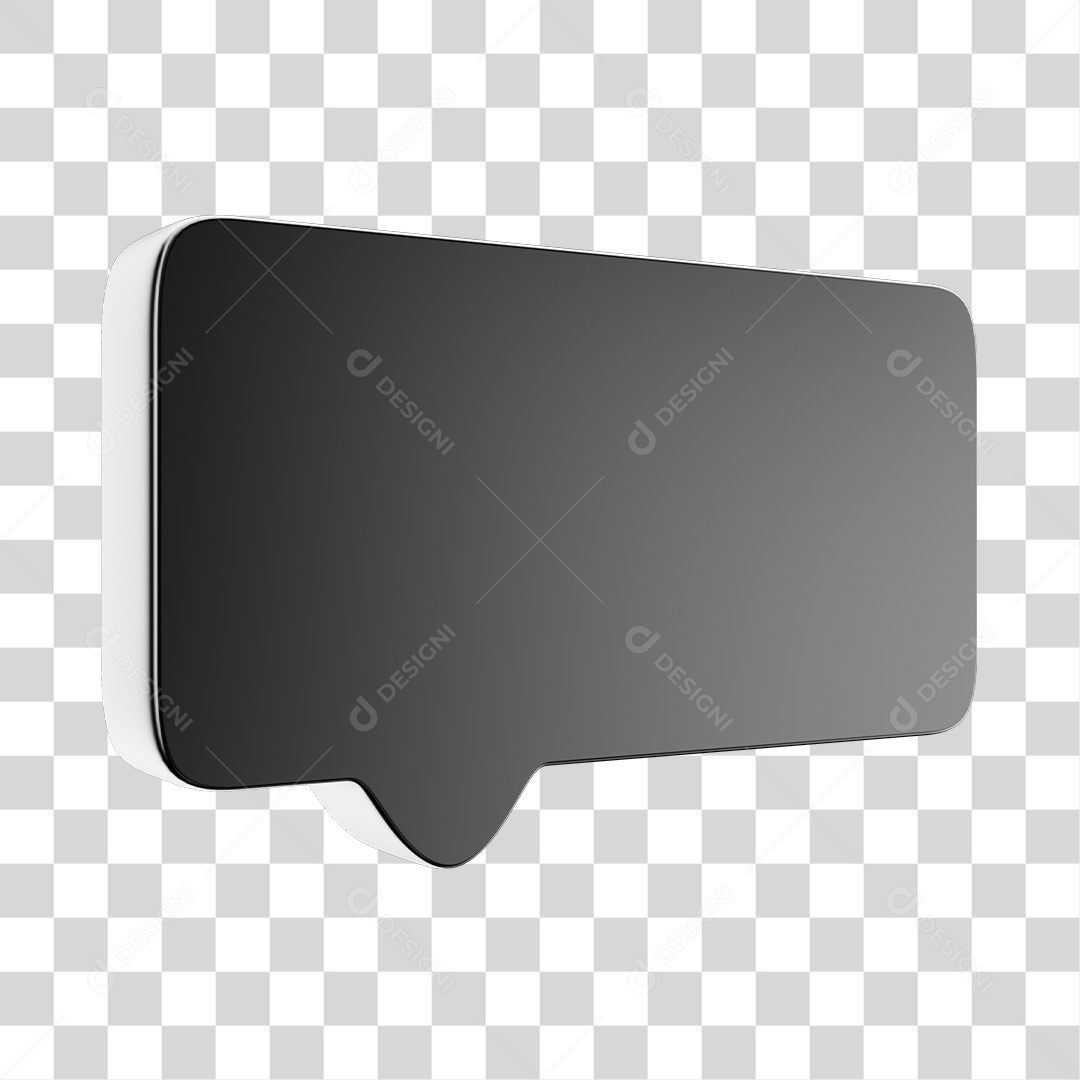 Caixa de Texto Retangular Elemento 3D PNG Transparente