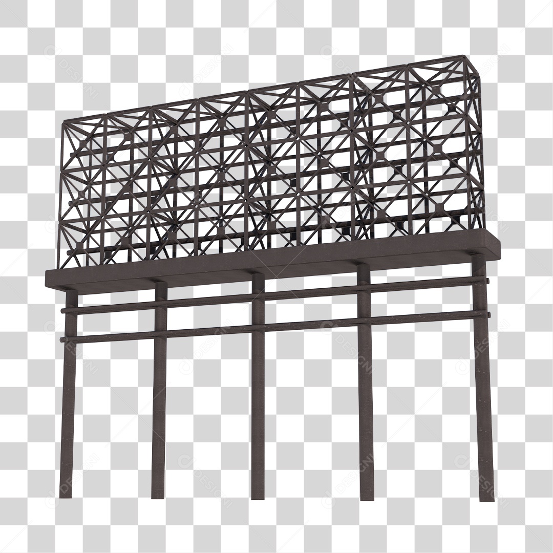 Estrutura Metálica de Outdoor Elemento 3D PNG Transparente