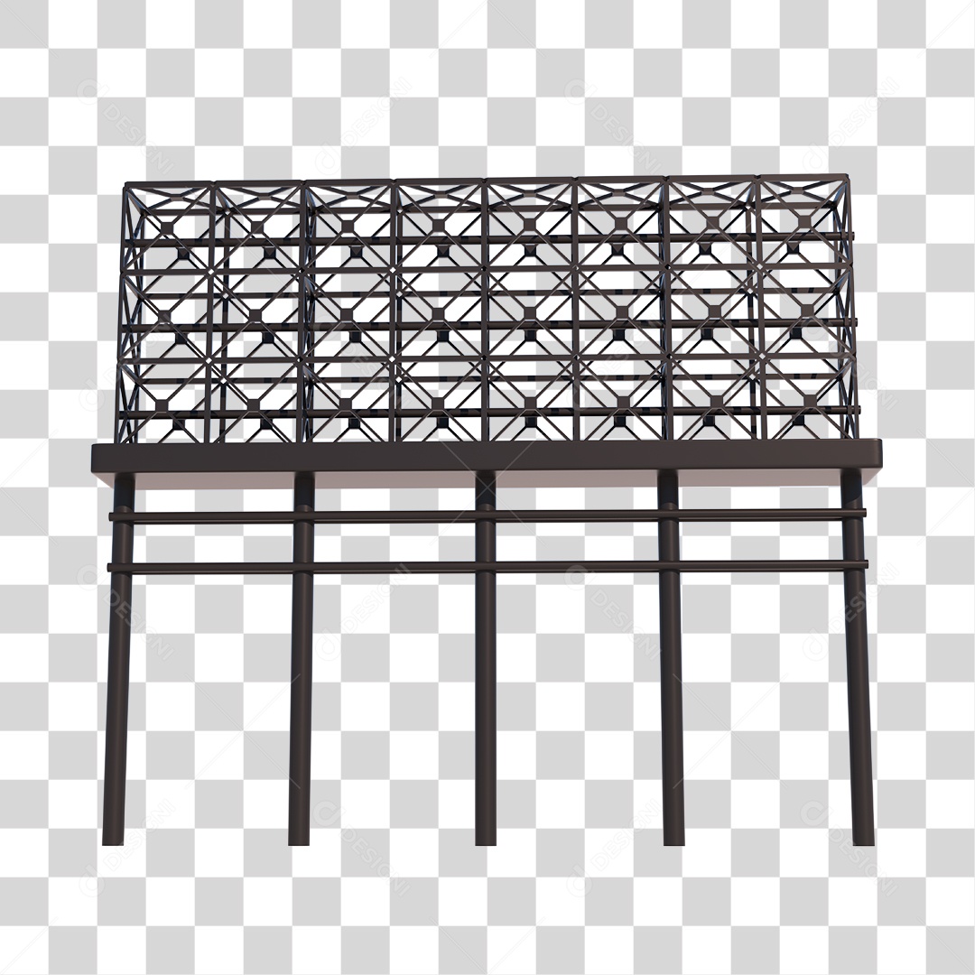Estrutura Metálica de Outdoor Elemento 3D PNG Transparente