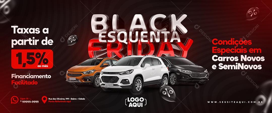 Black Friday Promoção Esquenta Veículos Social Media PSD Editável