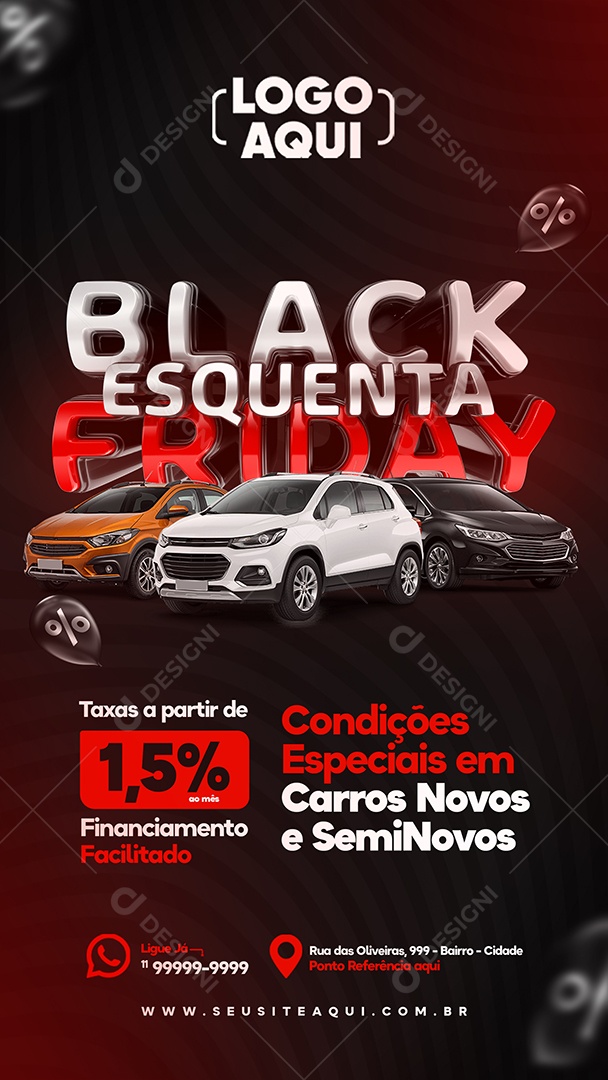 Black Friday Promoção Esquenta Veículos Social Media PSD Editável