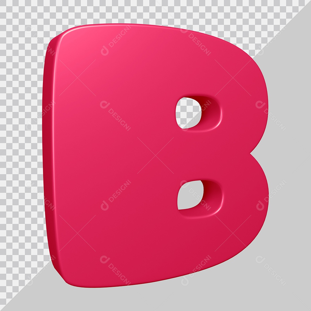 3D Element For Composition Letter B Pink PSD