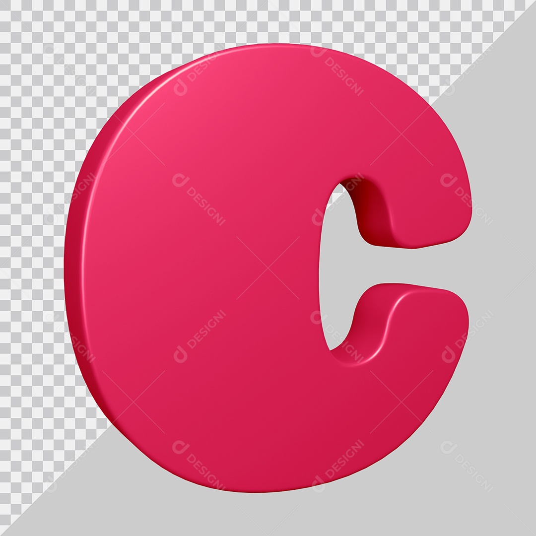 Elemento 3D Para Composição Letra C Rosa PSD