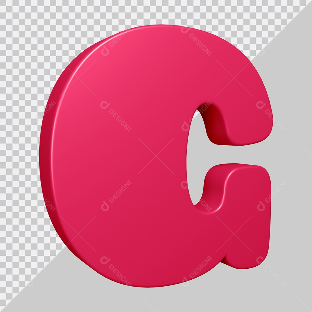 Elemento 3D Para Composição Letra G Rosa PSD