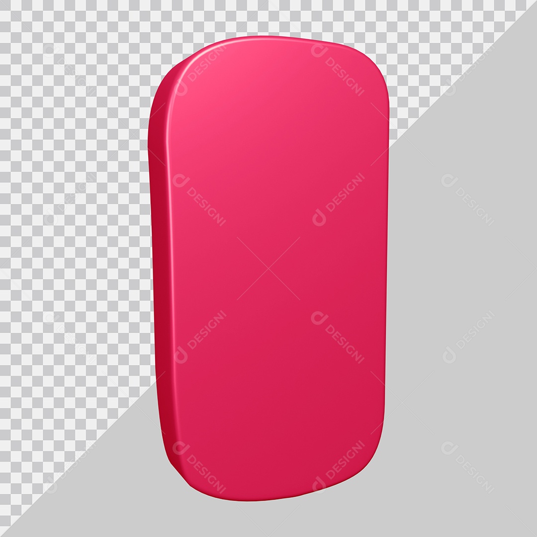 Elemento 3D Para Composição Letra I Rosa PSD