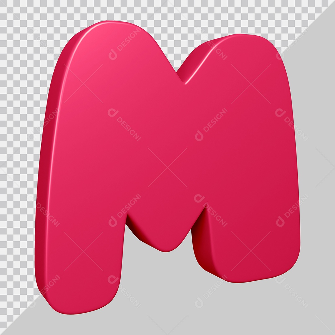 Elemento 3D Para Composição Letra M Rosa PSD