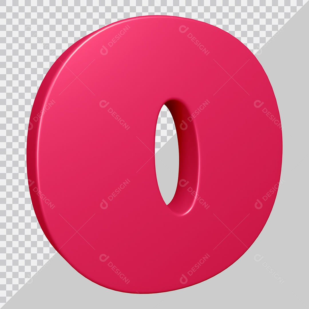 Elemento 3D Para Composição Letra O Rosa PSD