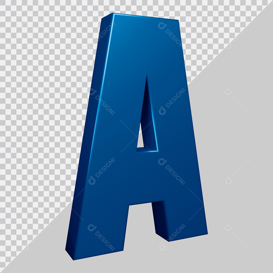 Elemento 3D Para Composição Letra A Azul PSD