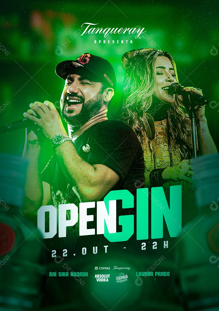 Open Gin Raí Saia Rodada e Luana Prado Flyers Social Media PSD Editável