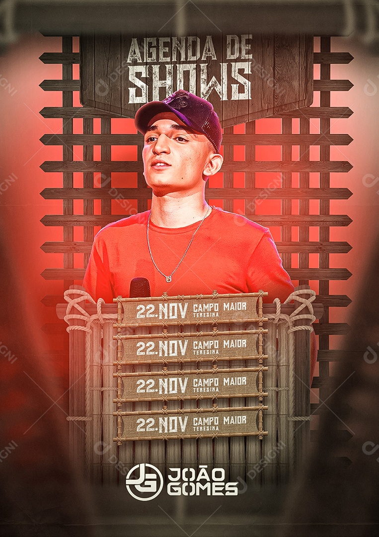 Agenda de Shows João Gomes Flyer Social Media PSD Editável