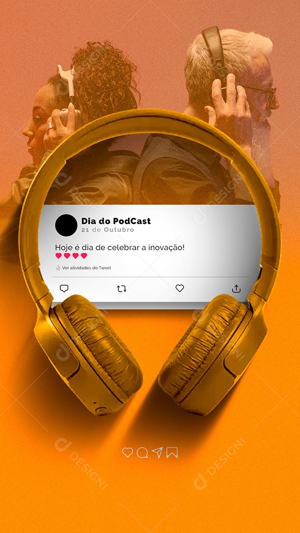 Story Hoje é Dia de Celebrar a Inovação Dia do Podcast Social Media PSD Editável