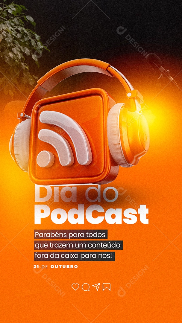 Story Para Todos Que Trazem Um Contéudo Dia do Podcast Social Media PSD Editável