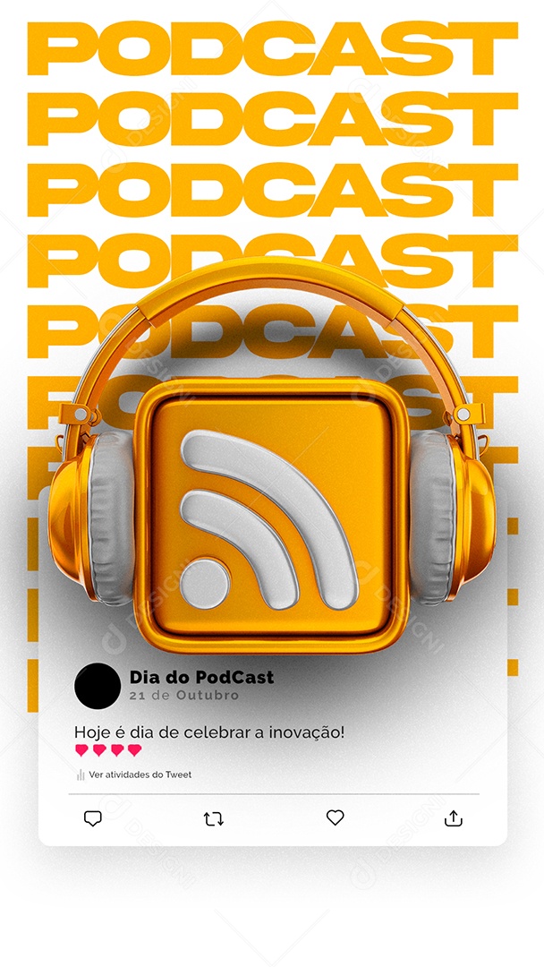 Story Hoje é Dia de Celebrar a Inovação Dia do Podcast Social Media PSD Editável