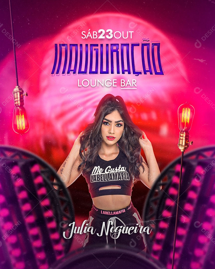 Flyer Show Inauguração Loug Bar Júlia Nogueira