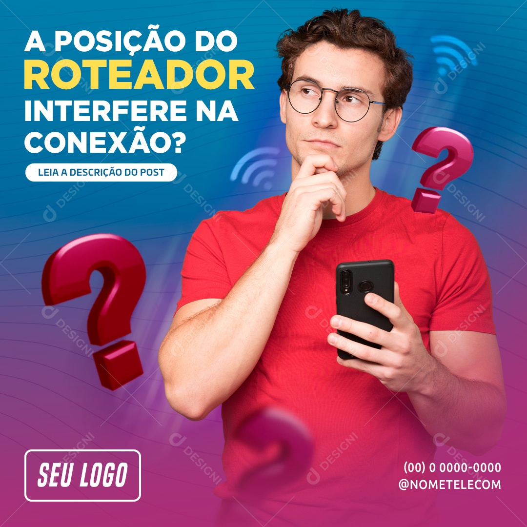 Social Media Provedor de Internet A Posição do Roteador PSD Editável