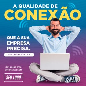 Social Media Provedor de Internet A Qualidade de Conexão PSD Editável