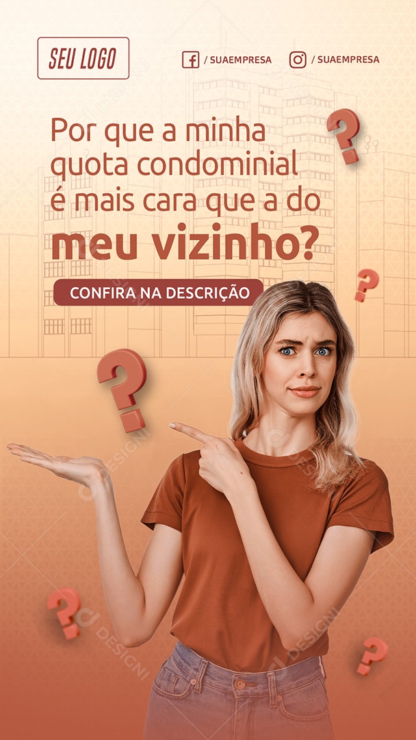 Social Media Por Que a Minha Quota Condominial Story PSD Editável