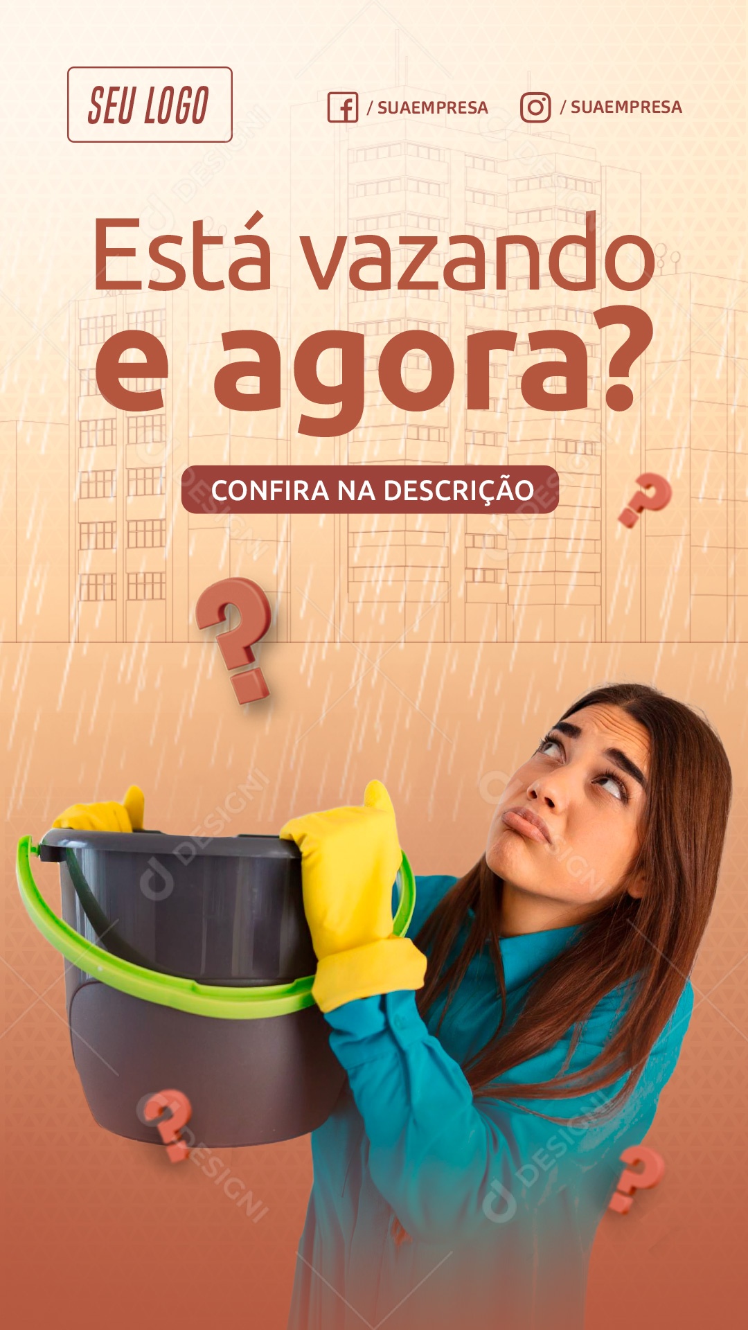 Social Media Condomínio Está Vazando é Agora Story PSD Editável