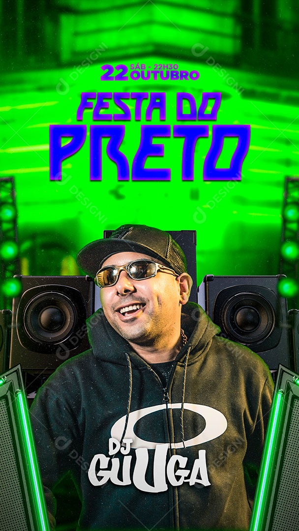 Flyer Baile do Dj Guuga Story Social Media PSD Editável