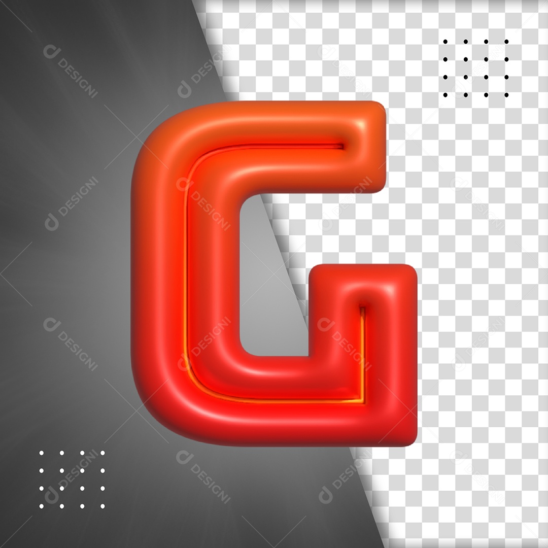 Letra G Vermelho Elemento 3D Para Composição PSD