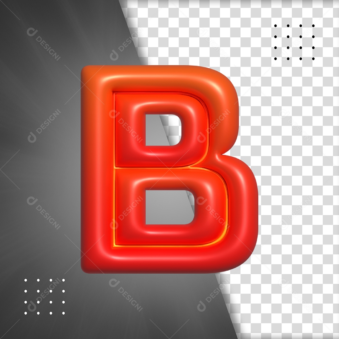 Letra A Vermelho Elemento 3D Para Composição PSD