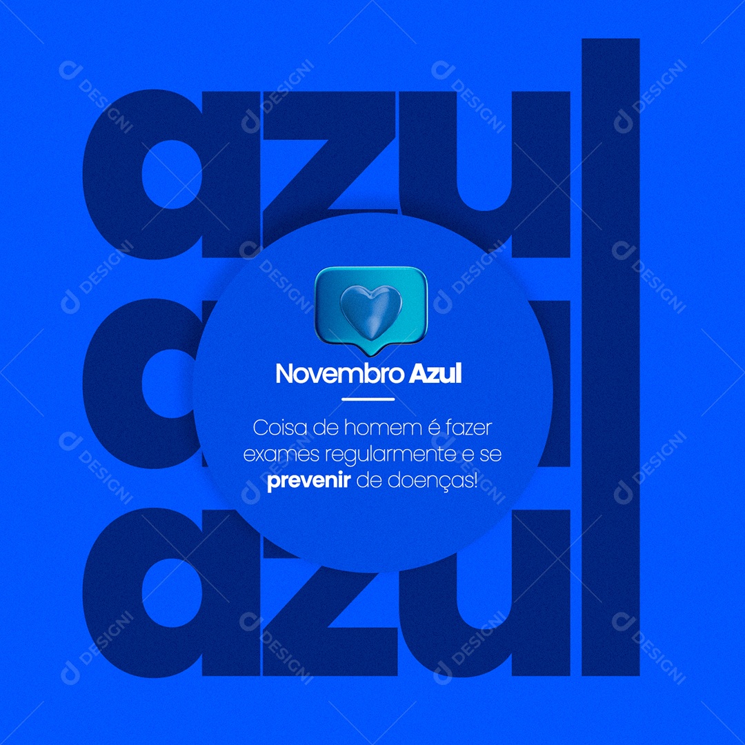 Coisa de Homem é Fazer Exames Novembro Azul Social Media PSD Editável