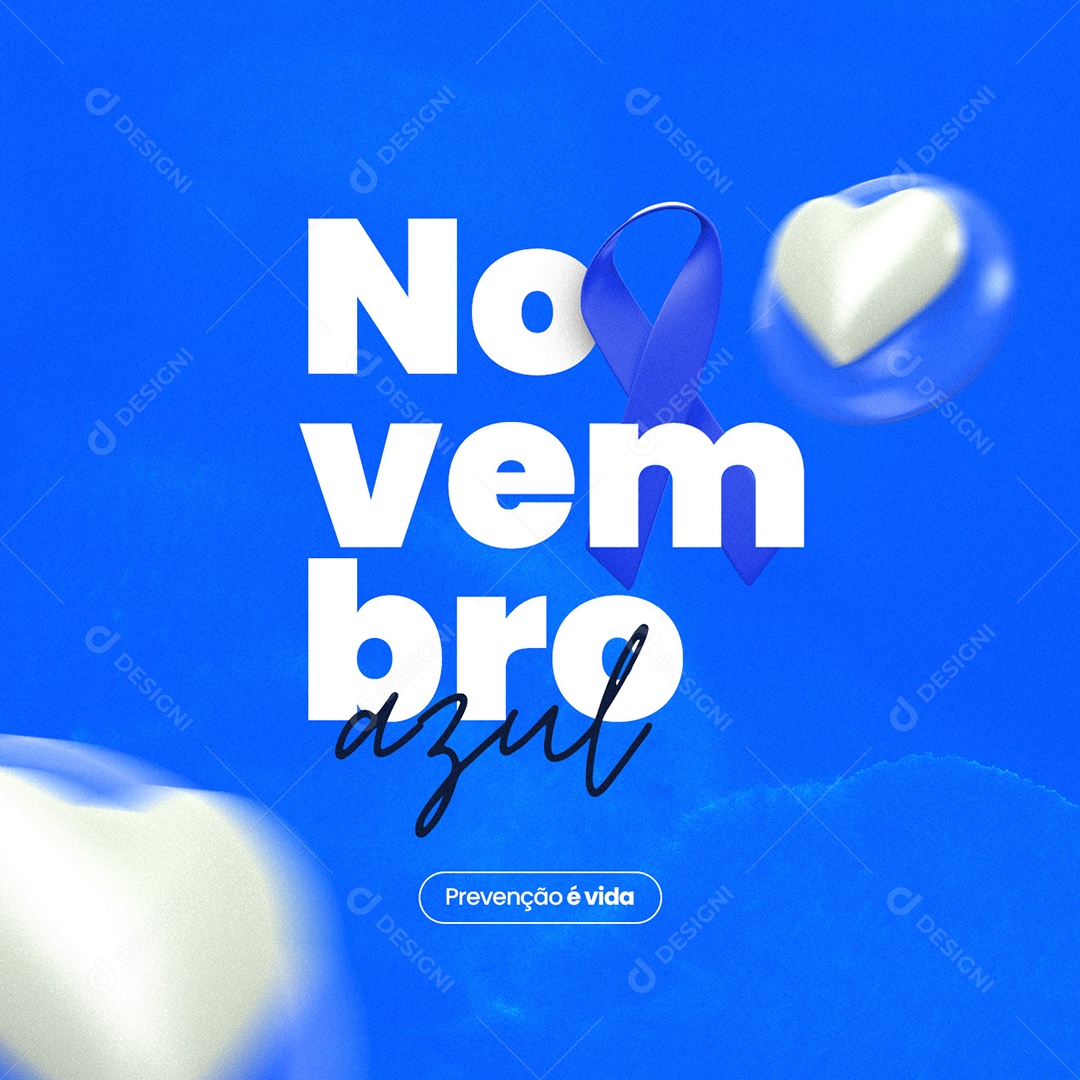 Prevenção é Vida Novembro Azul Social Media PSD Editável