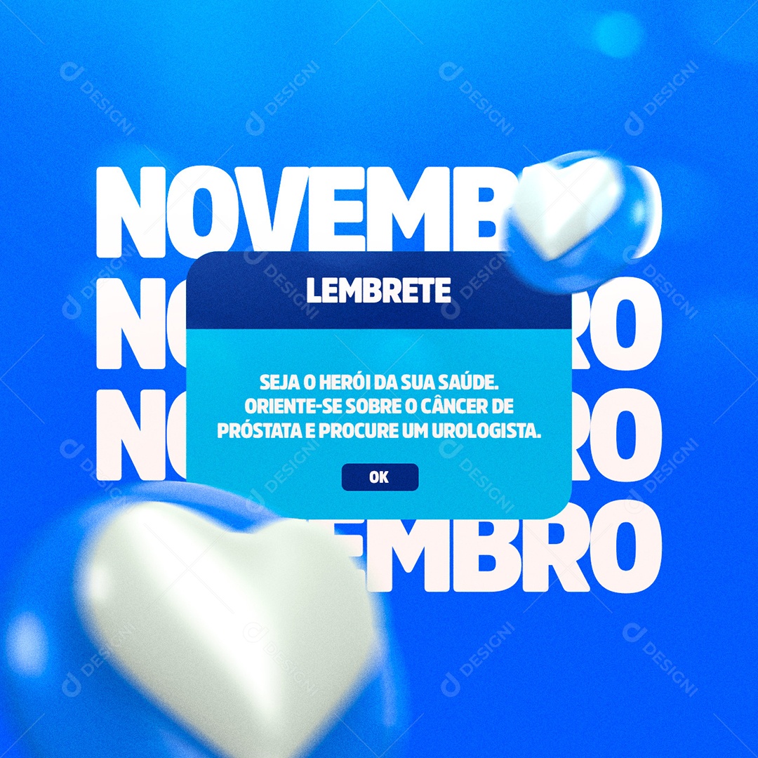 Seja o Herói da Sua Saúde Novembro Azul Social Media PSD Editável