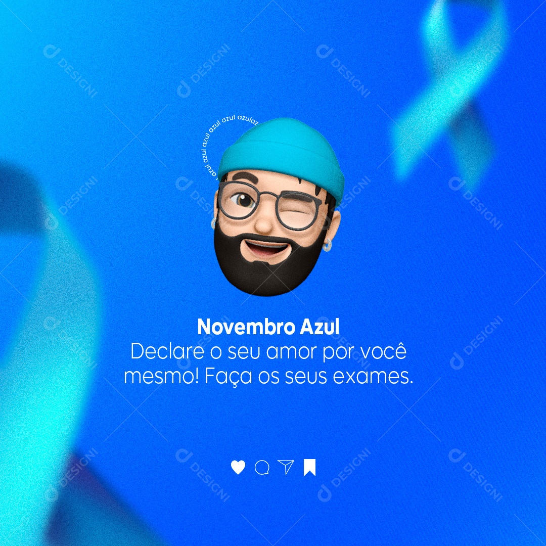 Declare o Seu Amor Por Você Mesmo Novembro Azul Social Media PSD Editável