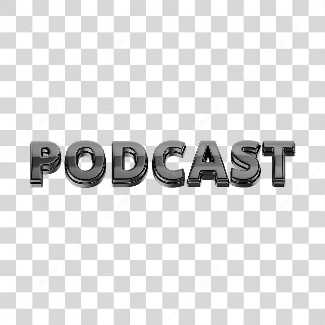 Texto 3D Podcast PNG