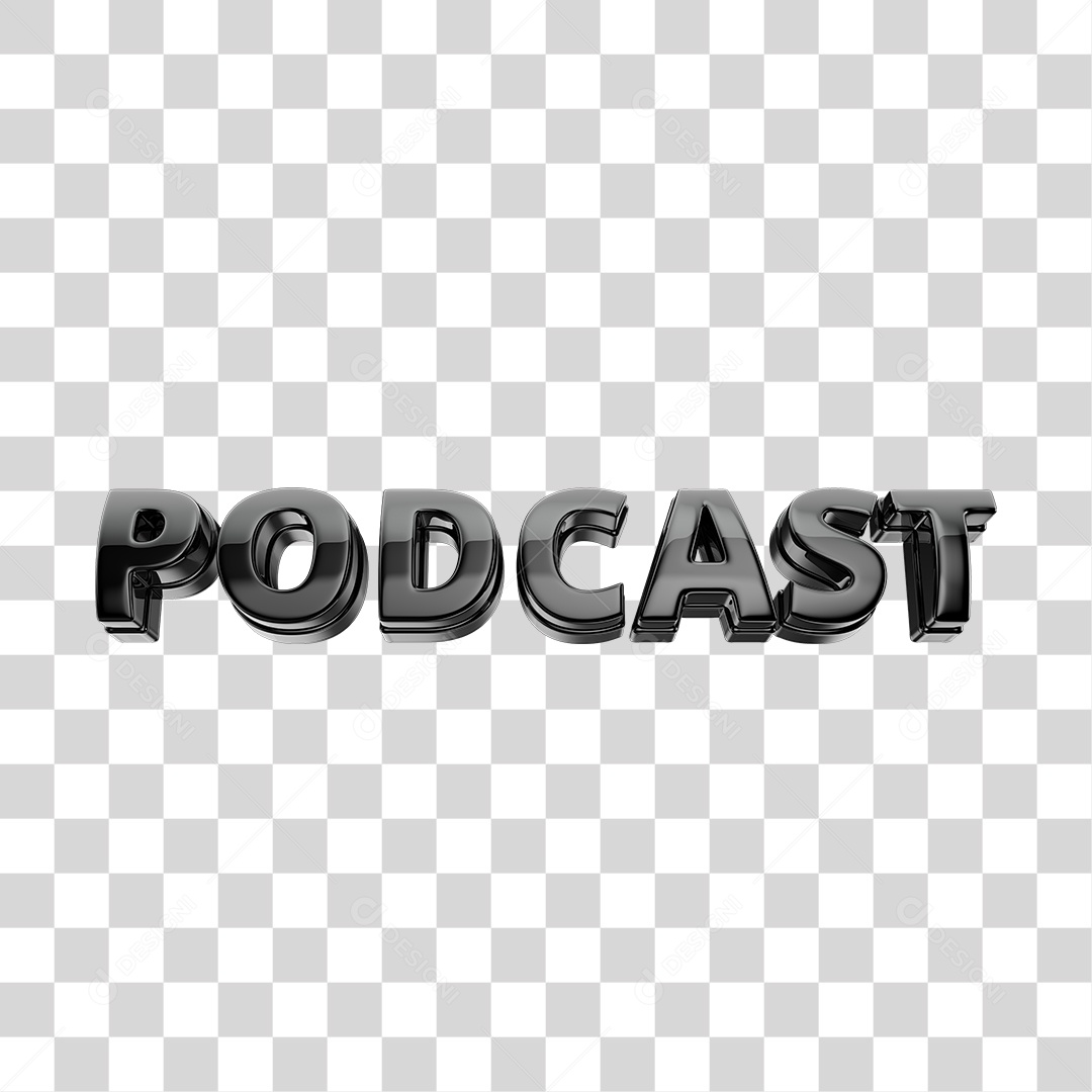 Texto 3D Podcast PNG