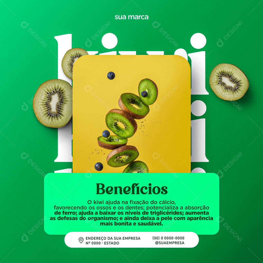 Social Media Nutricionista Benefícios do Kiwi PSD Editável