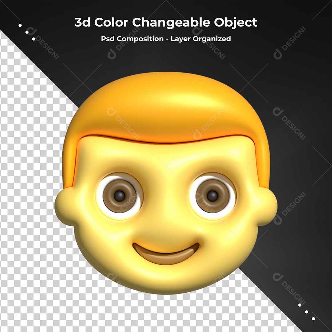 Emoji de Criança Elemento 3D para Composição PSD