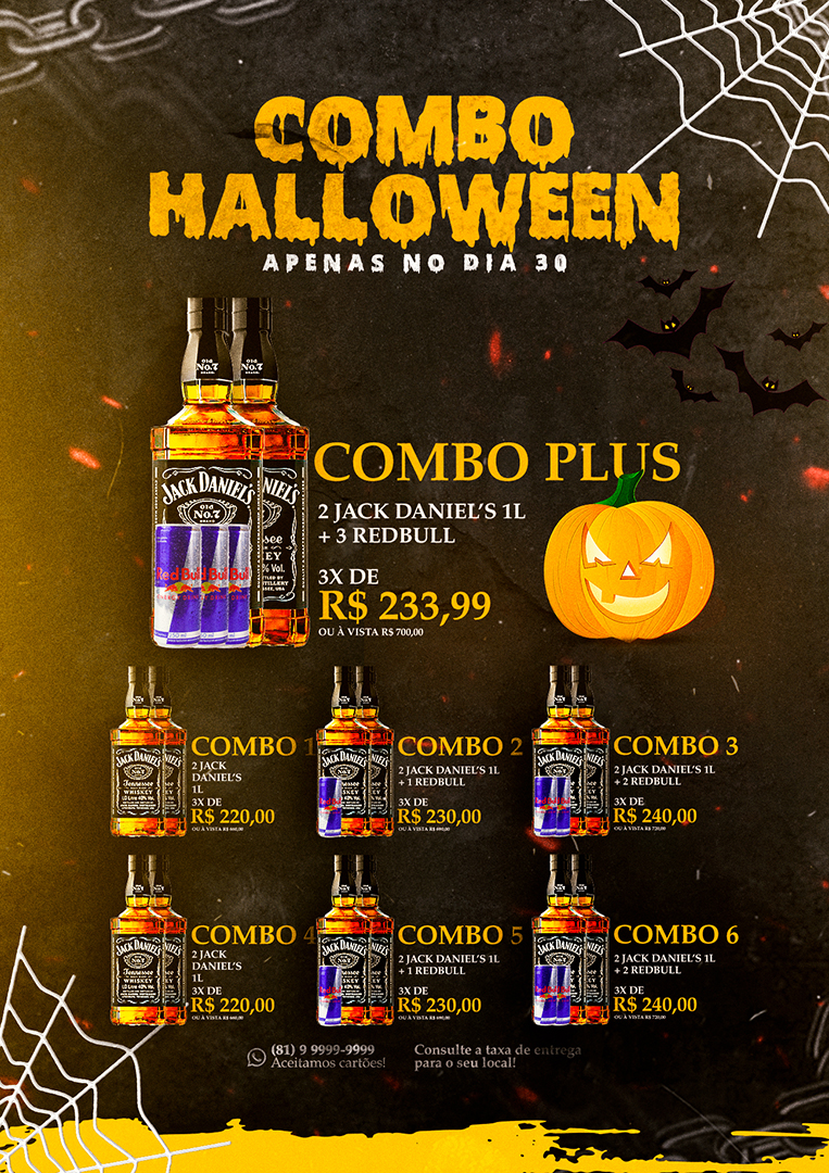 Modelo de Cardápio de Combo Halloween Apenas no Dia 26  PSD Editável