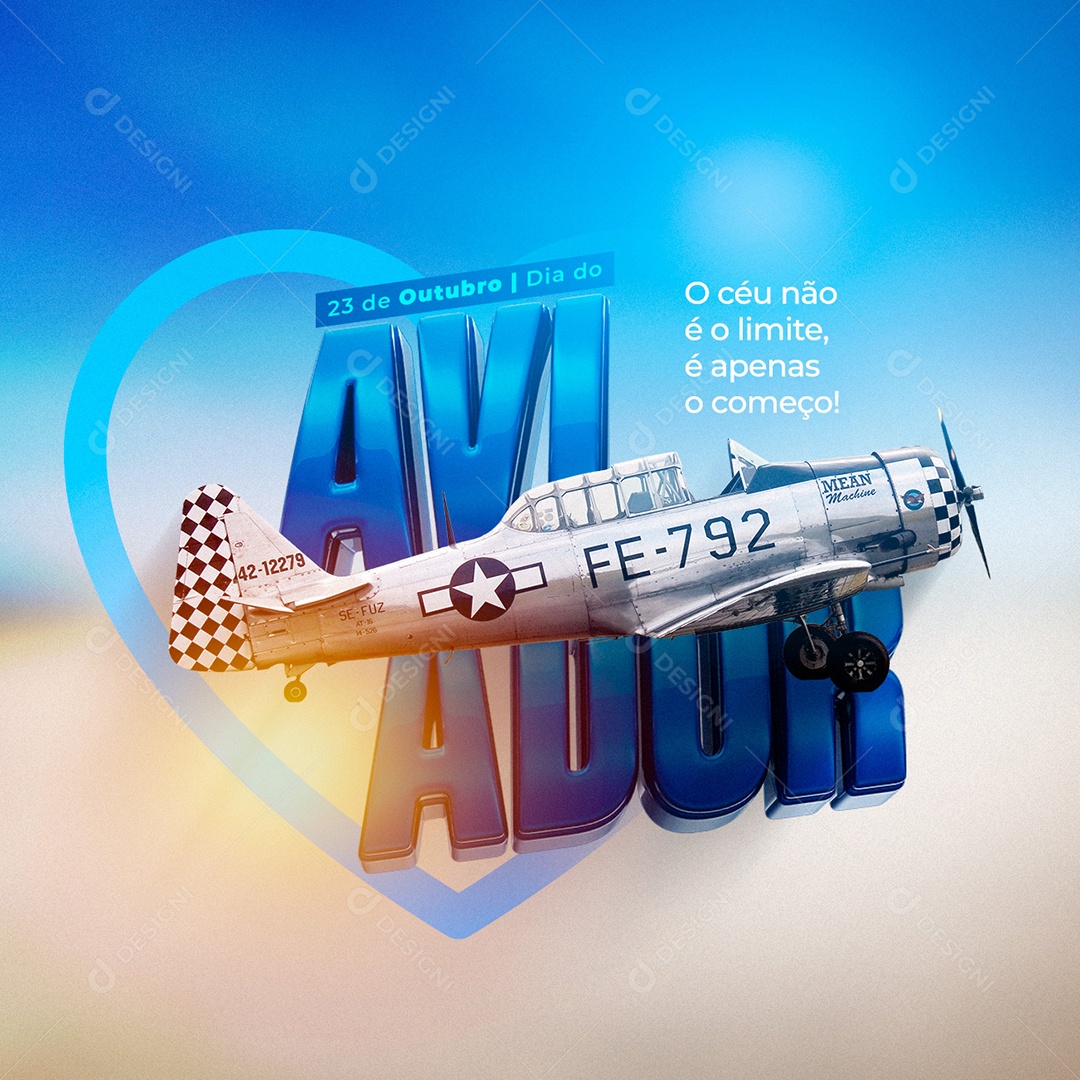 O Céu não é o Limite é Apenas o Começo Dia do Aviador Social Media PSD Editável