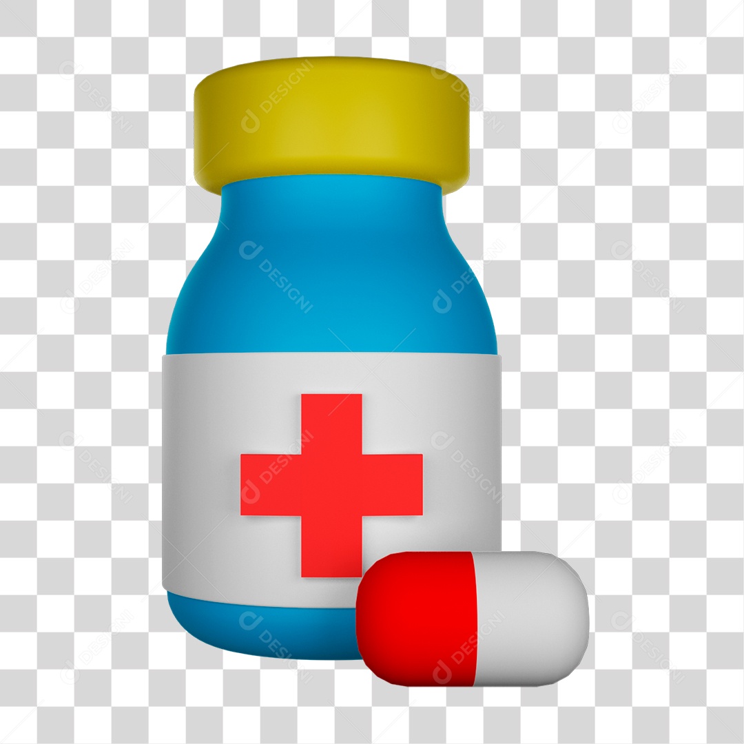 Desenho Pote de Remédio PNG Transparente